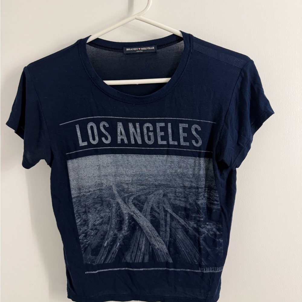 Brandy Melville Dark Blue Los Angeles Tee